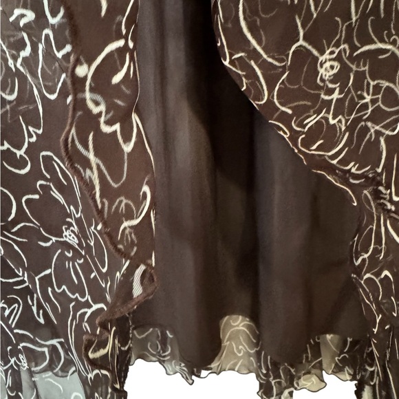 PRETTY  CHOCOLATE/CREAM BROWN PRINT SKIRT   PLUS SIZE: 26/28    #O - Picture 3 of 6